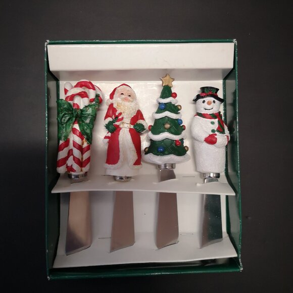 NWT Hallmark Exclusive 2014 Festive Theme Plate with Stand & 4 Spreaders - Picture 6 of 7